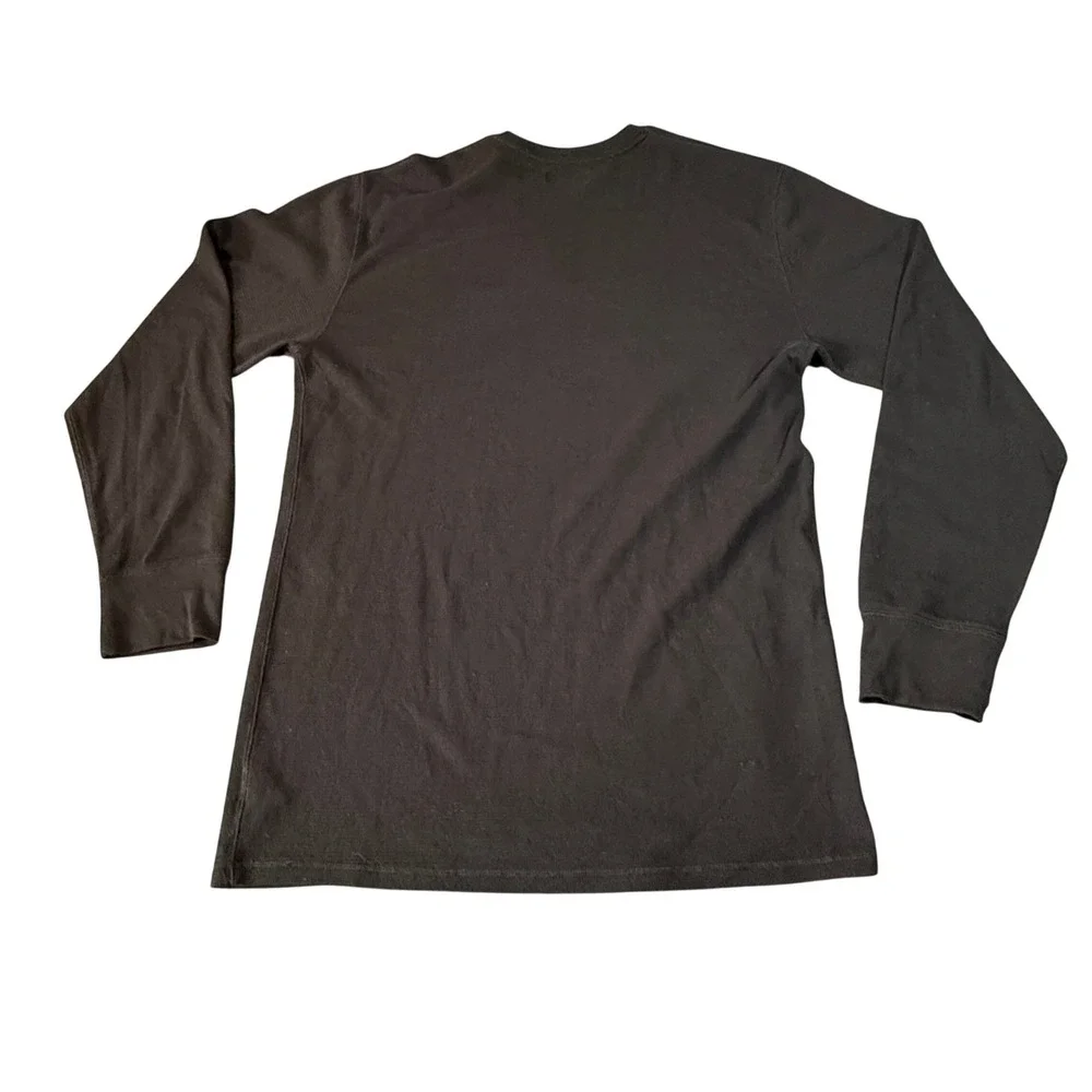 Polo Ralph Lauren Mens 1XT Black Waffle Knit Thermal Sleepwear Shirt Long Sleeve